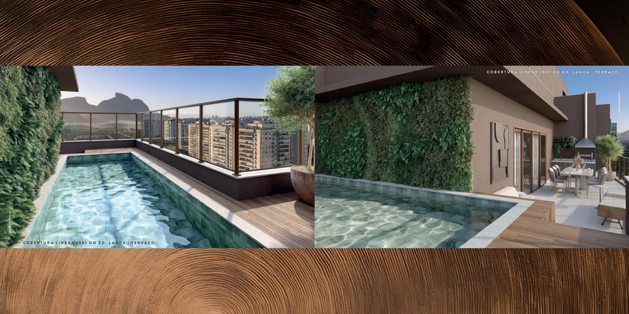 Terraço da Cobertura Linear 1801 do Edifício Lagoa, com piscina privativa