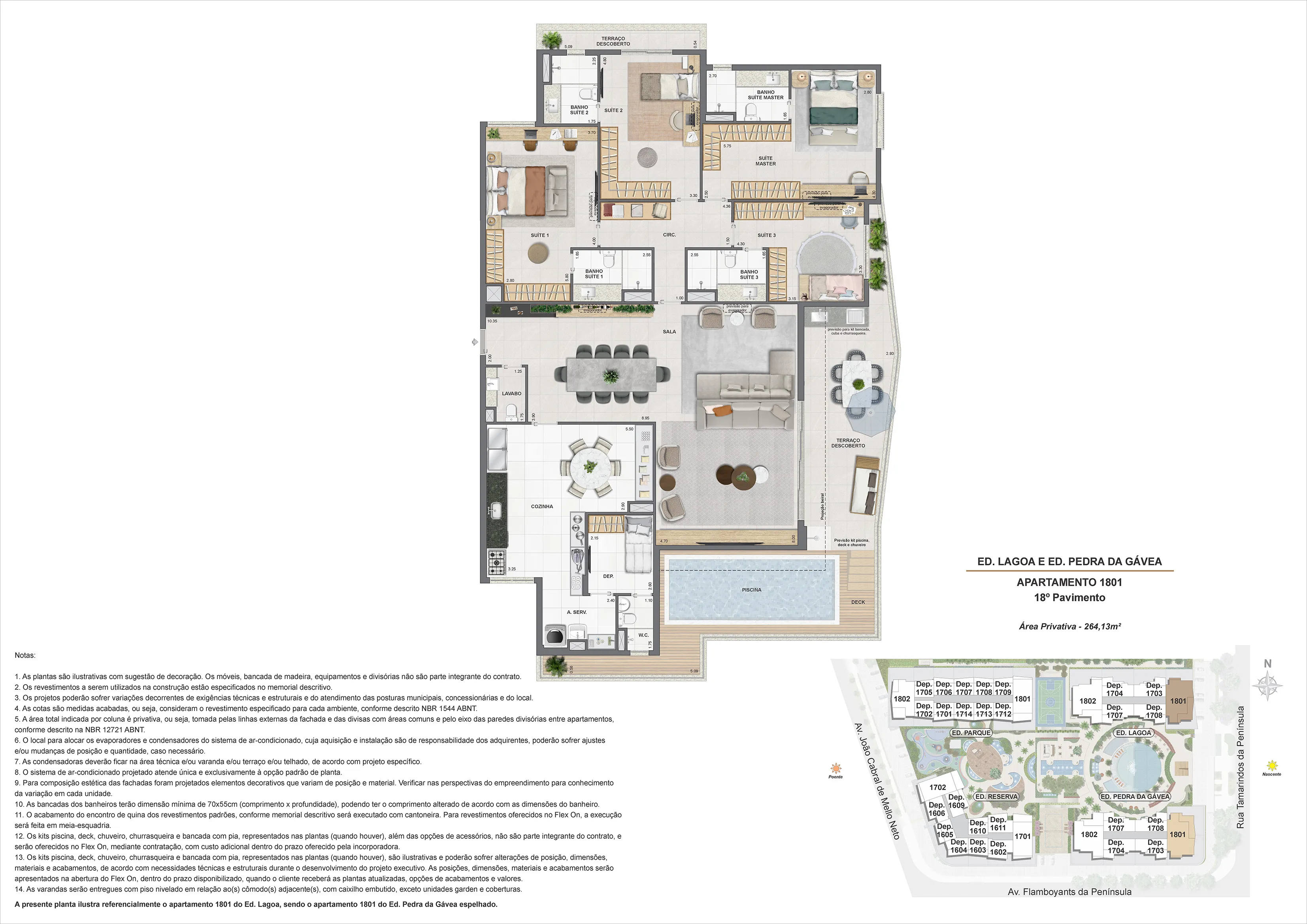 Planta Coberturas Duplex — 149 a 236 m² — Endless Península