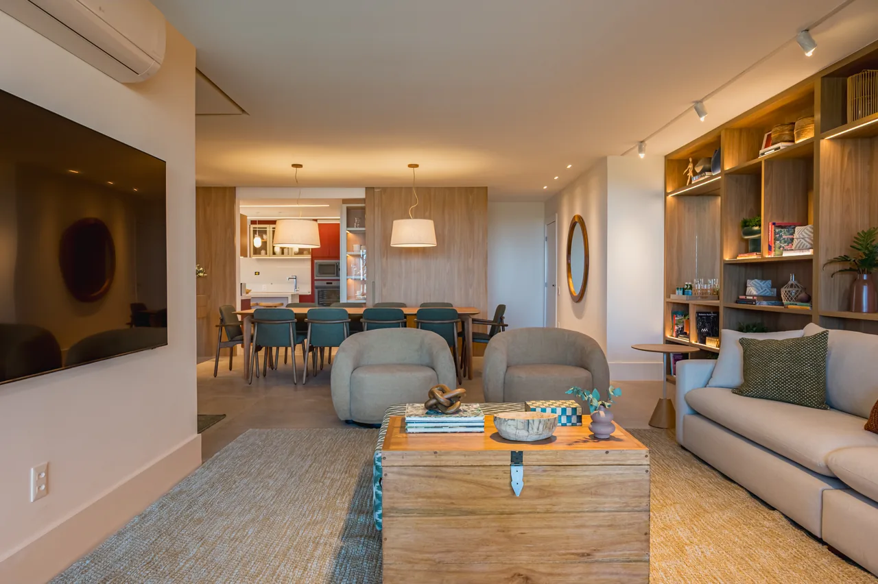 Living integrado do decorado Pura por Artefacto, com mobiliário Artefacto
